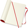 Moleskine - zápisník - měkký, linkovaný, červený L