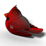 EUGY Kardinál červený 3D kartonová skládačka