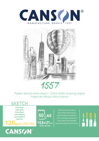 1557 skicák lepený A5 50l LG 120g - 