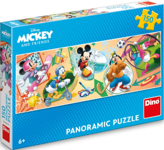 Puzzle Mickey s kamarády sport 150 dílků panoramic (poškozená) - 