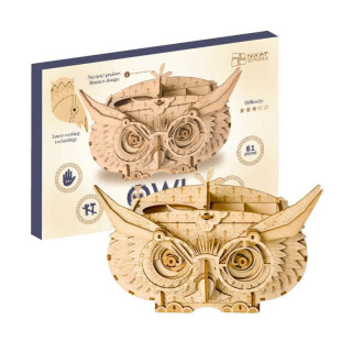 NiXiM Dřevěné 3D puzzle - Sova - stojan na pera - neuveden