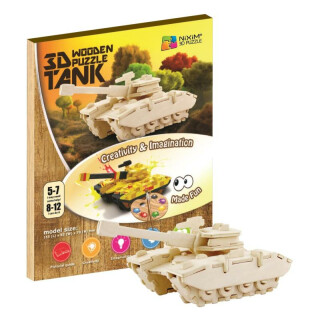 NiXiM Dřevěné 3D puzzle - Tank - neuveden