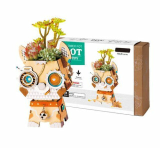 NiXiM Dřevěné 3D puzzle - Květinač pejsek - neuveden