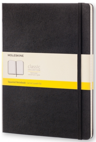 Zápisník MOLESKINE tvrdý čtverečkovaný černý XL - 