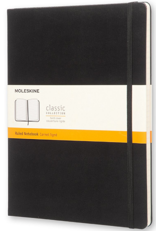 Zápisník MOLESKINE tvrdý linkovaný černý XL - 