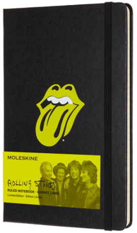 Moleskine - zápisník - Rolling Stones černý, linkovaný L    - neuveden