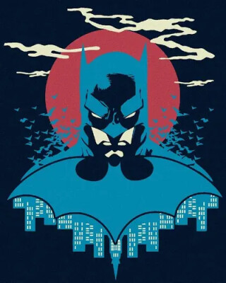 Malování podle čísel 40 x 50 cm Batman - v modré a červené - neuveden