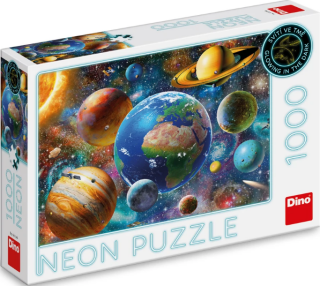 Puzzle Planety 1000 dílků neon (poškozené) - 