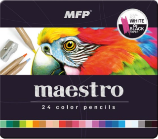 Pastelky MFP MAESTRO 24 ks kovová krabička - 