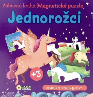 Zábavná magnetická kniha  JEDNOROŽCI -  čti a skládej - neuveden