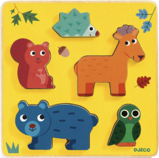 Dřevěné vkládací puzzle Jelínek a kamarádi - neuveden