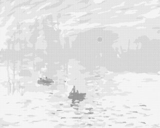 Tečkování - Východ slunce (C. Monet) - 