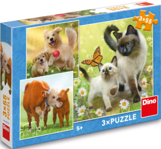 Puzzle Rodinka 3x55 dílků (poškozená) - 