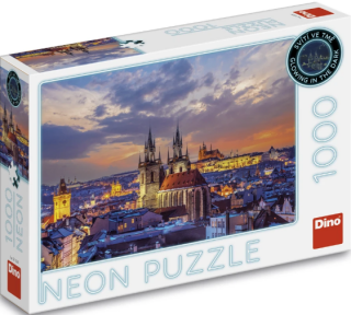 Puzzle Pohled na Hradčany 1000 dílků neon (poškozené) - 