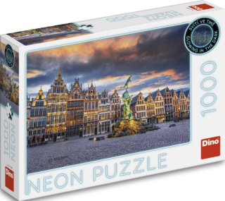 Puzzle Bouře nad Antverpami 1000 dílků neon (poškozená) - 