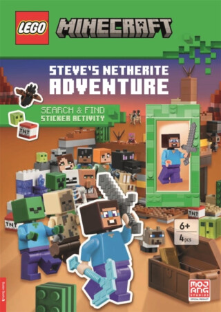 LEGOÂ® Minecraftâ„¢: Steveâ€™s Netherite Adventure Search & Find Sticker Activity (with Steve minifigure and sword) - Buster Books,LEGOÂ®