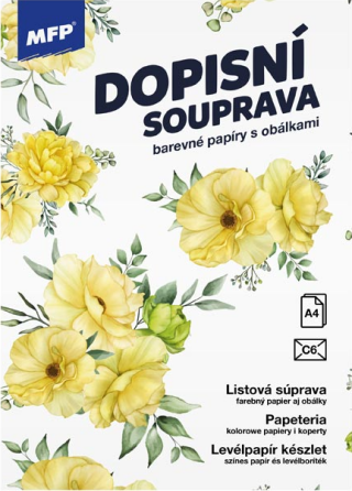 Dopisní papír barevný LUX 5+10 (Květy) - 
