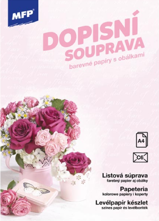 Dopisní papír barevný LUX 5+10 (Květy) - 