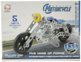 Kovová stavebnice na šroubování - motorka - 