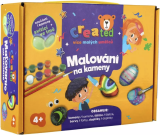 Malování na kameny/oblázky svítící ve tmě s barvami se štětci - neuveden