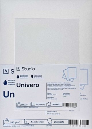 Mixed media papír Univero 250g A4, 25 listů - 