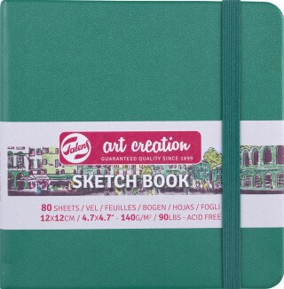 Skicák Art Creat. v pevné vazbě zelený 12x12 140g - 
