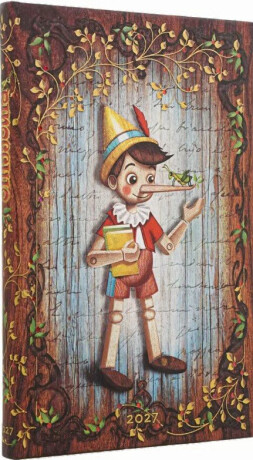 Diář Paperblanks 2027 Carlo Collodi, Pinocchio Maxi Horizontal - 12M, Maxi, horizontální - 