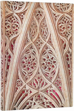 Diář Paperblanks 2027 Vault of the Milan Cathedral (Burgundy) Midi Horizontal - 12M, Midi, horizontální - 