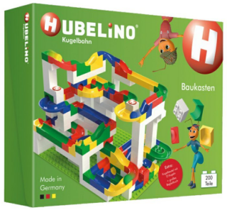 HUBELINO Kuličková dráha - set s kostkami Maxi 200 ks - 