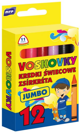 Voskovky MFP Jumbo 12 ks barev - trojhranné - 