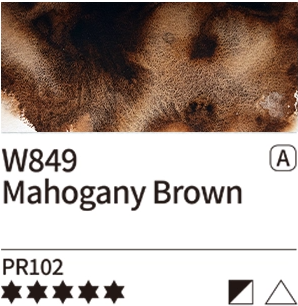 Akvarelová barva Mijello Tourmaline 15ml – 849 Mahogany Brown - 