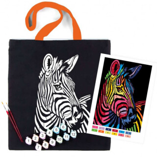 Bavlněná taška s motivem pro pomalování 38x42cm – Zebra - 