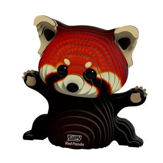 EUGY Panda červená 3D kartonová skládačka - 