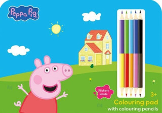 Kreslící set s pastelkami Prasátko Peppa - -