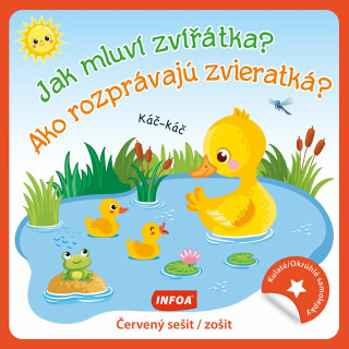 Kulaté samolepky Jak mluví zvířátka? / Ako rozprávajú zvieratká? - červený sešit / zošit - neuveden