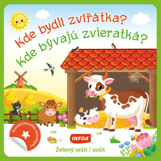 Kulaté samolepky Kde bydlí zvířátka? / Kde bývajú zvieratká? - zelený sešit /zošit - neuveden