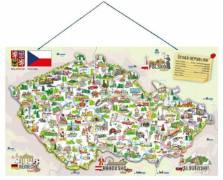 Magnetická mapa ČR s obrázky a společenská hra, 3 v 1 - neuveden