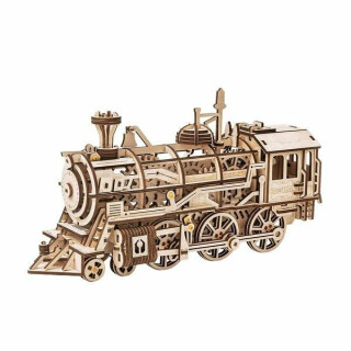 NiXiM Dřevěné 3D puzzle - Lokomotíva mechanická - neuveden
