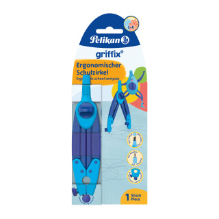 Pelikan - Kružítko Griffix, modré, ergonomické, na blistru - 