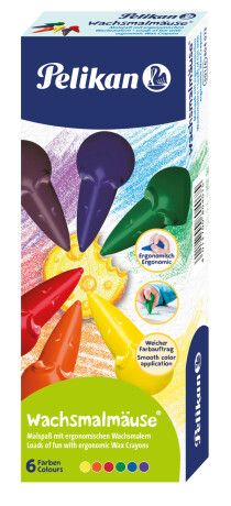 Pelikan - Voskové pastelky Myška 6 ks - 