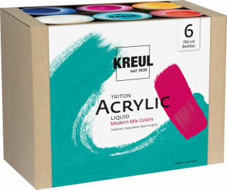 Sada akrylových barev Kreul Triton 6x750ml – Modern Mix - 