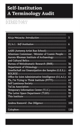 Self-Institutionalization Reader - 