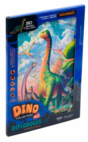 Unidragon dřevěné puzzle Dinosaurus - Diplodocus - neuveden