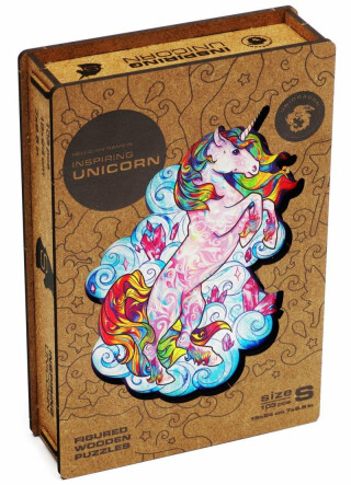 Unidragon dřevěné puzzle - Jednorožec velikost S - neuveden